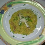 Risotto ai lardoni,funghi porcini e zafferano