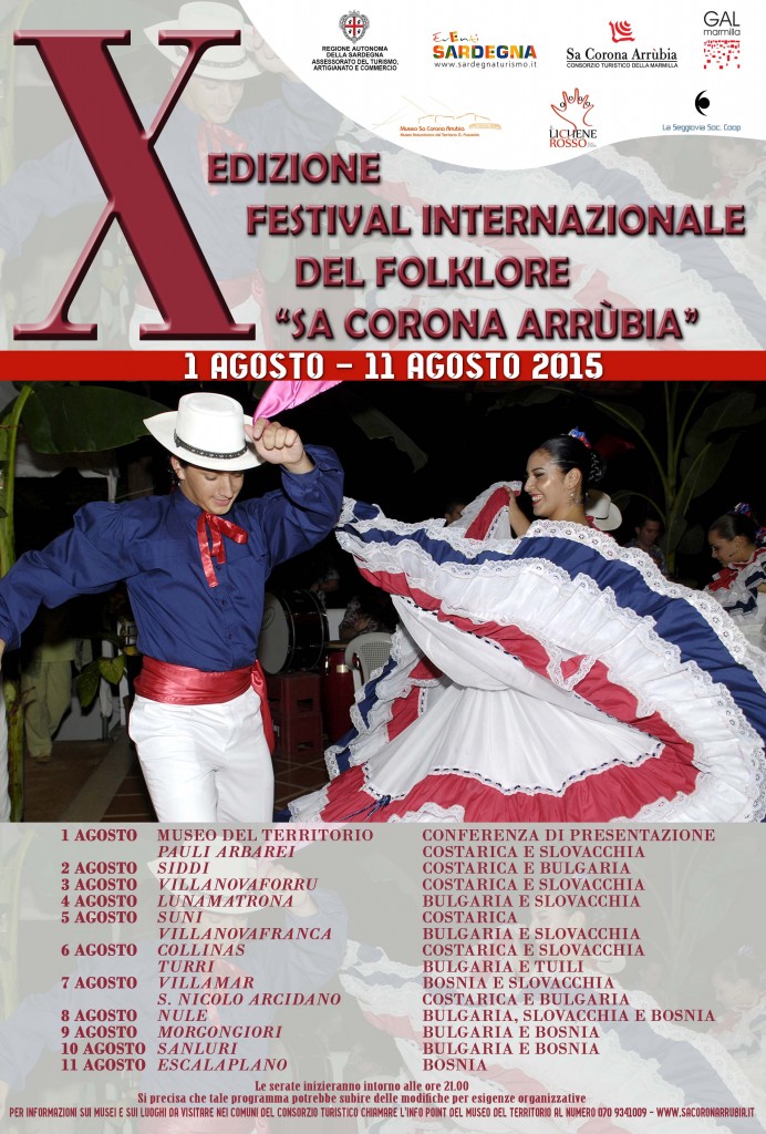 Festival del folklore Sa Corona Arrùbia 2015: il programma