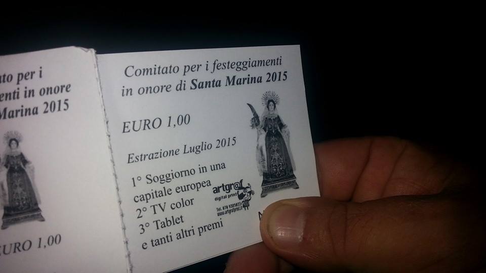 I biglietti vincenti della lotteria di Santa Marina