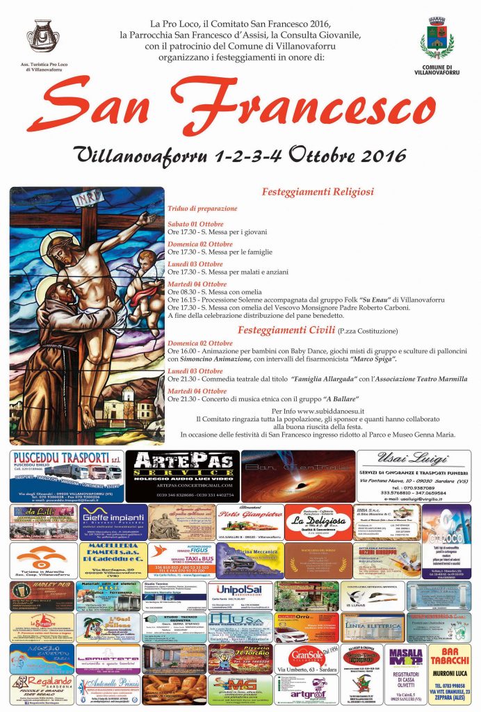 Festa di San Francesco 2016 a Villanovaforru: il programma