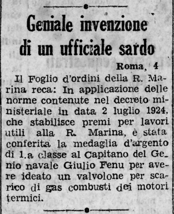 articolo unione sarda giulio fenu